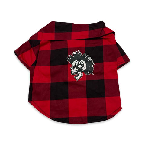 CAMISA PARA PERRO ROJA DISEÑO PUNK