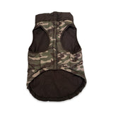 CHAMARRA PARA PERRO CAMUFLAJEADA VERDE CON CAFÉ CON VELCRO