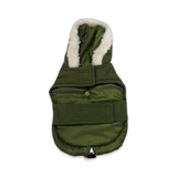 CHAMARRA PARA PERRO VERDE MILITAR CON GORRO Y VELCRO