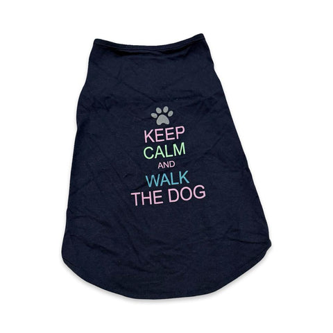 PLAYERA PARA PERRO AZUL MARINO CON DISEÑO KEEP CALM