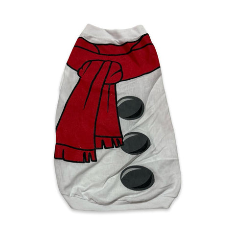 PLAYERA PARA PERRO BLANCA CON DISEÑO DE MUÑECO DE NIEVE