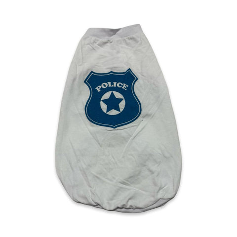 PLAYERA PARA PERRO BLANCA CON DISEÑO POLICE