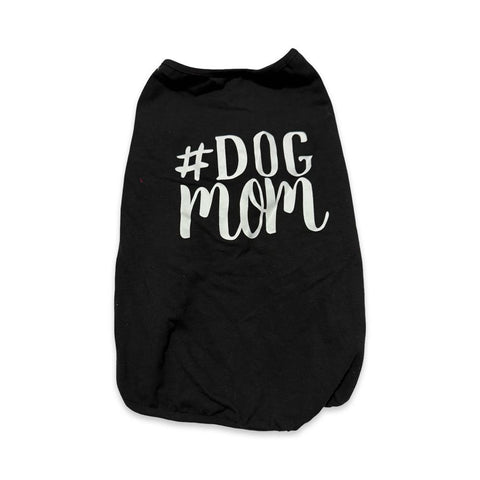PLAYERA PARA PERRO NEGRA CON DISEÑO DOG MOM