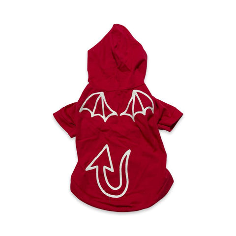 PLAYERA PARA PERRO ROJA CON GORRO DISEÑO DIABLITO