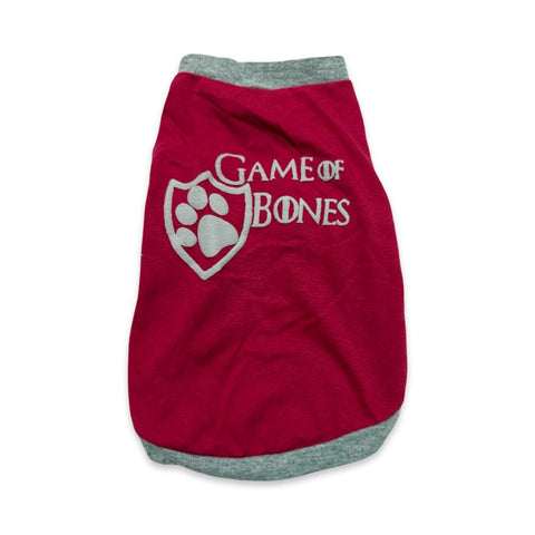 PLAYERA PARA PERRO ROSA CON FILO GRIS GAME OF BONES