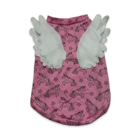 PLAYERA PARA PERRO ROSA CON UNICORNIOS Y ALAS