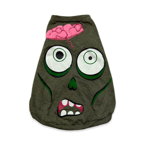 PLAYERA PARA PERRO VERDE MILITAR DISEÑO CEREBRO