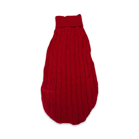 SUÉTER TEJIDO CON MANGAS LISO COLOR ROJO PARA PERRO